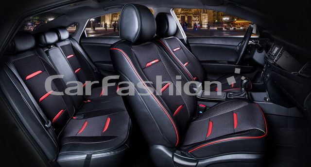 Накидки универсальные CarFashion Business Plus для авто, цвет Черный/Черный/Красный. Артикул 22445