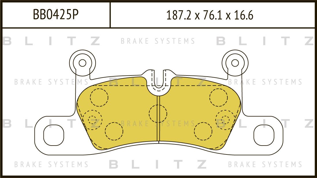 Колодки тормозные VW/PORSCHE TOUAREG/CAYENNE 10- задн. (Blitz). Артикул BB0425P