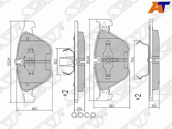 Колодки тормозные FR BMW E82E909290E606365E (SAT). Артикул ST34116794917