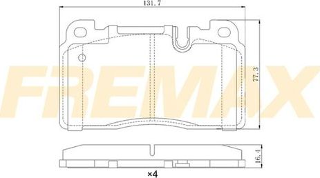 Тормозные колодки Fremax передние для Audi A7 I (4G) 2013-2018. Артикул FBP-1014