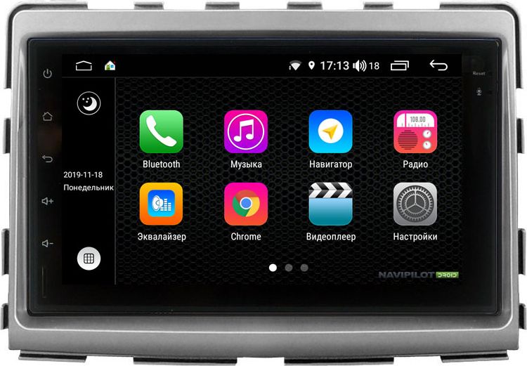Установочный комплект: головное устройство NaviPilot 2DIN с экраном 7" FT Android 9, DSP, сенсорные кнопки для SsangYong Stavic 2013-2026. Артикул NPD9L-WR-832-07 Stavic