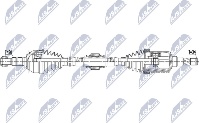 Полуось (привод в сборе, приводной вал) NTY передняя правая для Chevrolet Orlando I 2011-2015. Артикул NPW-DW-035