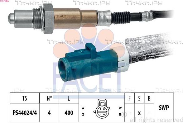 Лямбда-зонд (кислородный датчик) Facet Made in Italy - OE Equivalent для Ford Focus I 2002-2004. Артикул 10.7685