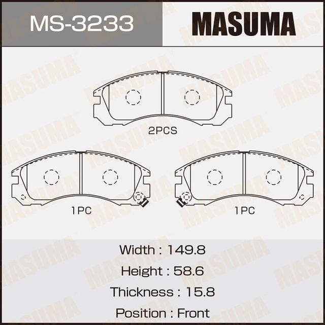 Тормозные колодки Masuma. Артикул MS-3233