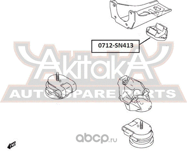 Подушка (опора) двигателя Asva. Артикул 0712-SN413