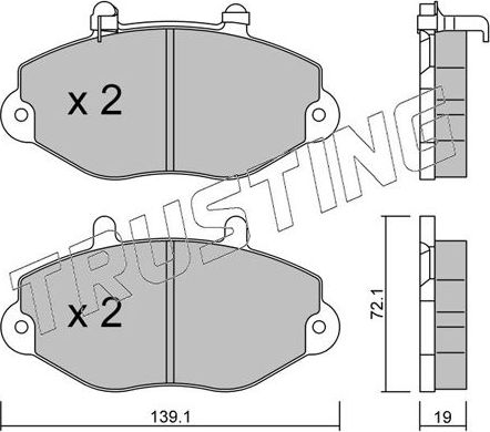 Тормозные колодки Trusting передние для Ford Transit V 1998-2000. Артикул 202.1