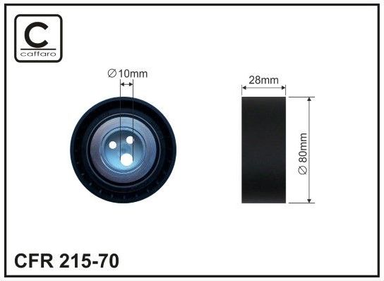 Направляющий (ведущий) ролик приводного поликлинового ремня Caffaro (полимерный материал). Артикул 215-70