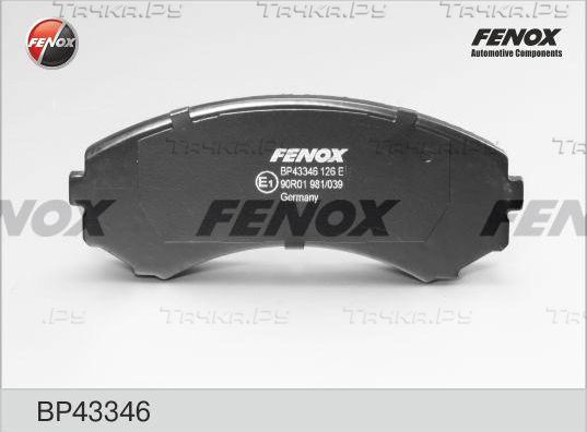 Тормозные колодки Fenox передние для Isuzu D-Max I 2002-2012. Артикул BP43346