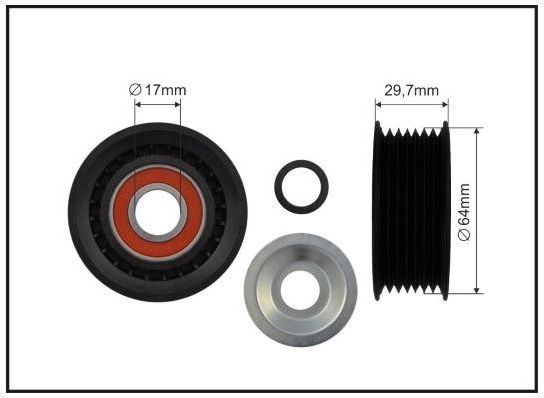 Направляющий (ведущий) ролик приводного поликлинового ремня Caffaro (полимерный материал). Артикул 471-99