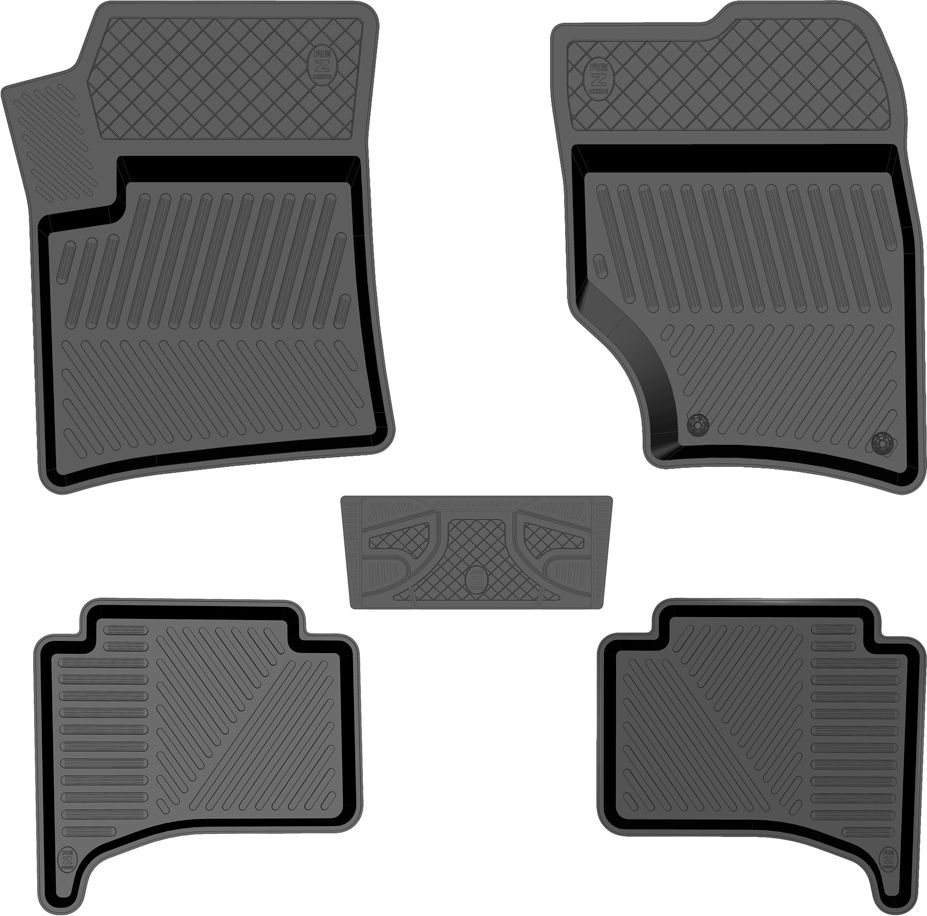 Коврики Rezkon резиновые для салона Volkswagen Touareg I 2002-2010. Артикул 1035030100