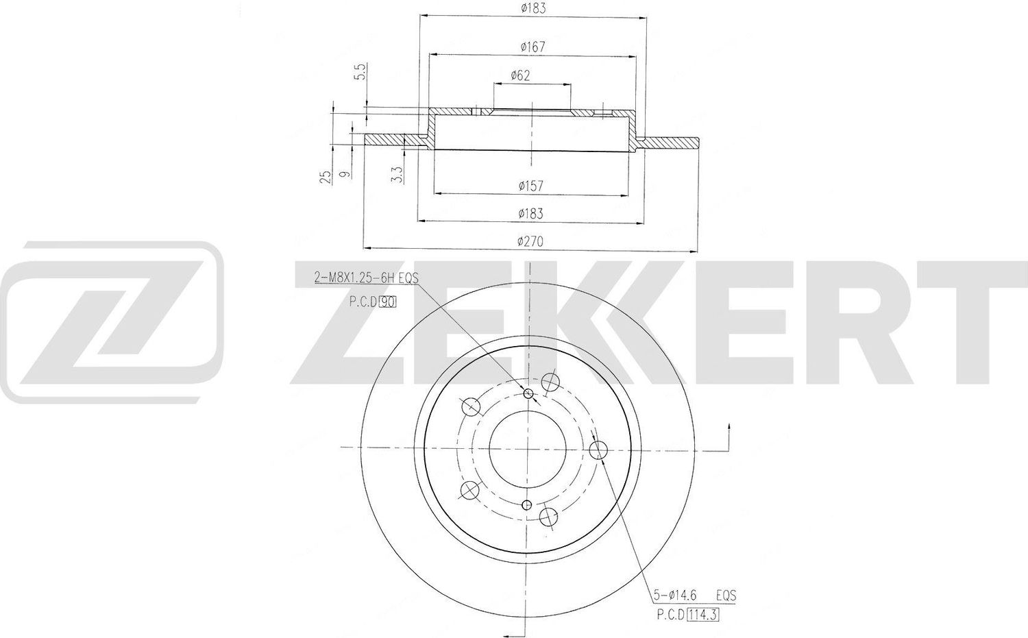 Тормозной диск Zekkert. Артикул BS-6608