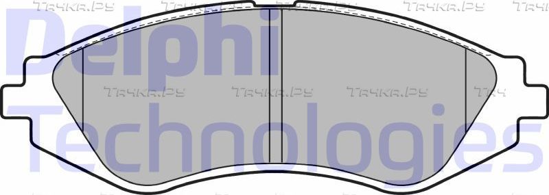 Тормозные колодки Delphi (Low-Metallic) передние для Chevrolet Nubira 2005-2011. Артикул LP1779
