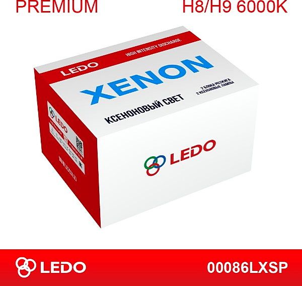 Комплект ксенона H8/H9 6000K LEDO Premium (AC/12V). Артикул 00086lxsp