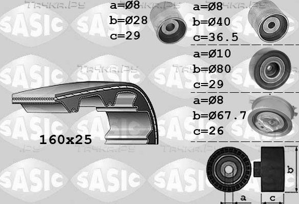 Ремень ГРМ с роликами (комплект) Sasic для Volkswagen Tiguan I 2007-2018. Артикул 1756059