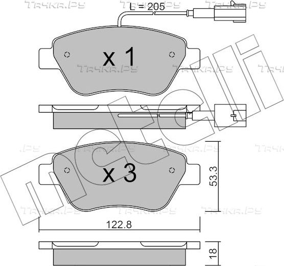 Тормозные колодки Metelli передние для Fiat Stilo 2001-2008. Артикул 22-0321-0