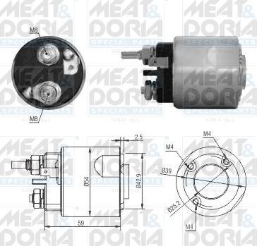 Втягивающее реле стартера Meat & Doria для Renault Clio II 1998-2013. Артикул 46310