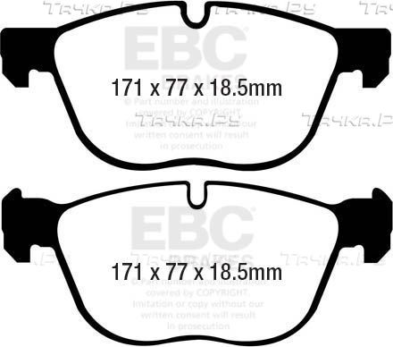 Тормозные колодки EBC Brakes передние для BMW X4 I (F26) 2014-2018. Артикул DP41938R