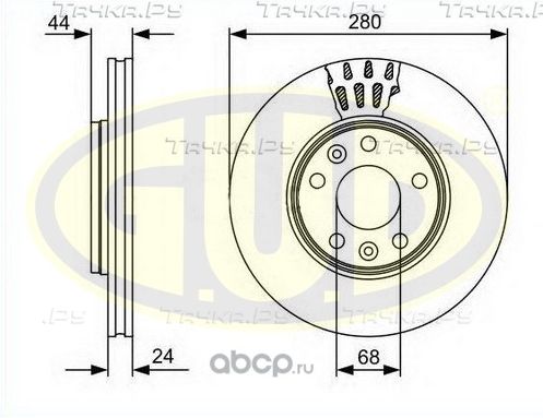 Тормозной диск G.U.D. передний для Renault Grand Scenic III 2009-2015. Артикул GDB124221