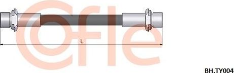 Тормозной шланг Cofle задний правый для Toyota Mirai 2014-2026. Артикул 92.BH.TY004