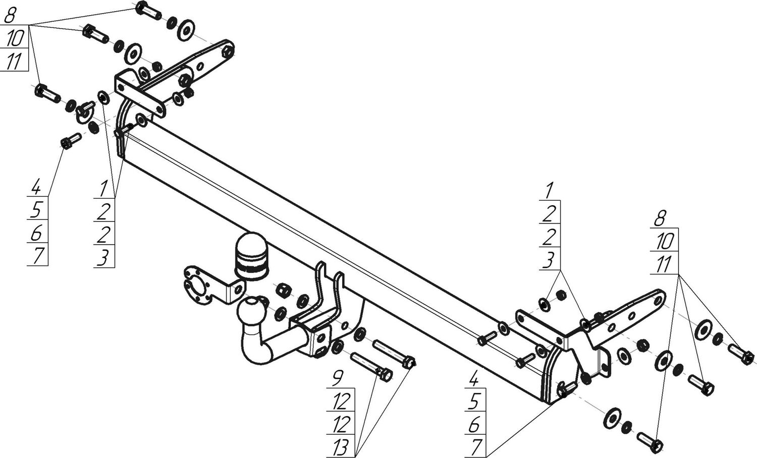 Фаркоп Мотодор для Kia Sportage V 2022-2026. Артикул 90913-A