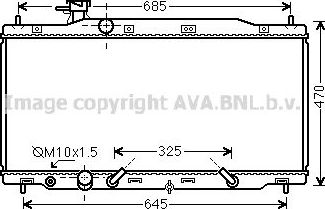 Радиатор охлаждения двигателя AVA. Артикул HD2269