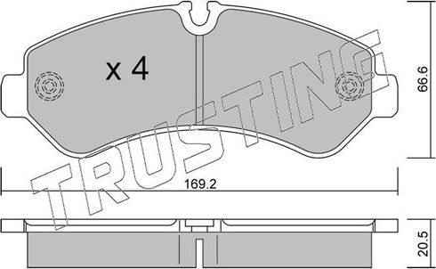 Тормозные колодки Trusting. Артикул 1276.0