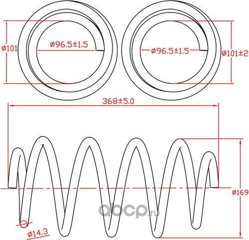 Пружина подвески передней Nissan Qashqai (J10), Qashqai+2 (JJ10), L368-D169-t14, (Zikmar). Артикул Z48112R