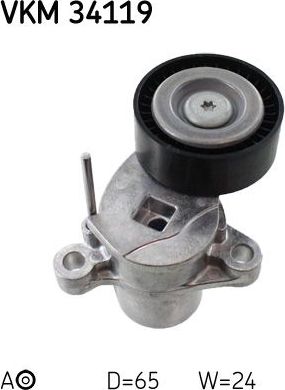 Натяжной ролик (натяжитель) приводного поликлинового ремня SKF. Артикул VKM 34119