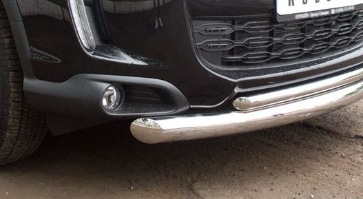 Защита RusStal переднего бампера d76/42 (дуга) для Citroen C-Crosser 2007-2013. Артикул CCZ-000171