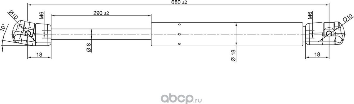 Амортизатор капота OPTIMA (Tork). Артикул TRK4657