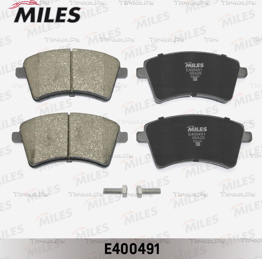 Тормозные колодки Miles (Low-Metallic) для Renault Kangoo II 2008-2026. Артикул E400491