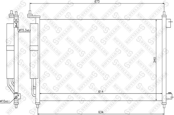 Радиатор кондиционера (конденсатор) Stellox для Nissan Note I 2006-2012. Артикул 10-45224-SX