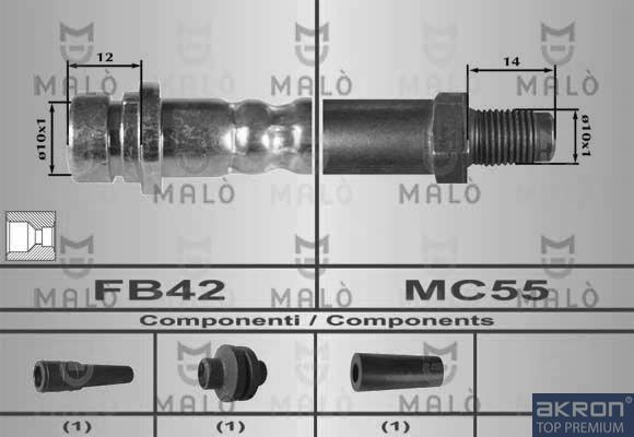 Тормозной шланг Malò задний для Mazda 3 I (BK) 2003-2009. Артикул 80539