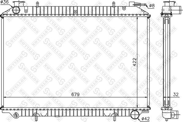 Радиатор охлаждения двигателя Stellox для Nissan Vanette III 1994-2002. Артикул 10-25990-SX