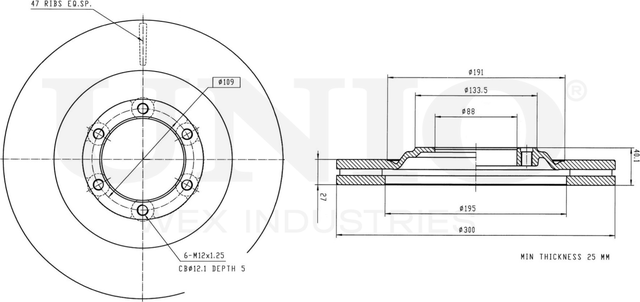 Диск тормозной (Unio). Артикул BRD-20523