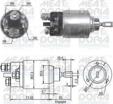Втягивающее реле стартера Meat & Doria для BMW 3 II (E30) 1987-1991. Артикул 46075