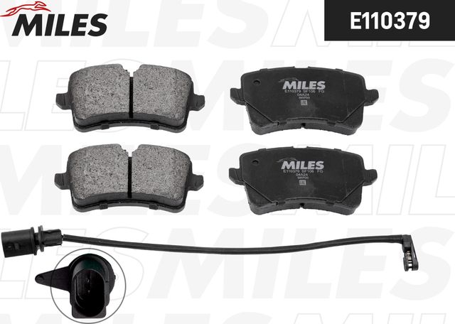 Тормозные колодки Miles задние для Audi A4 IV (B8) 2012-2015. Артикул E110379