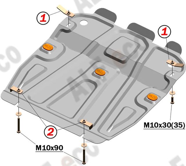 Защита алюминиевая Alfeco для картера Suzuki Grand Vitara II 2005-2015. Артикул ALF.23.01 AL4