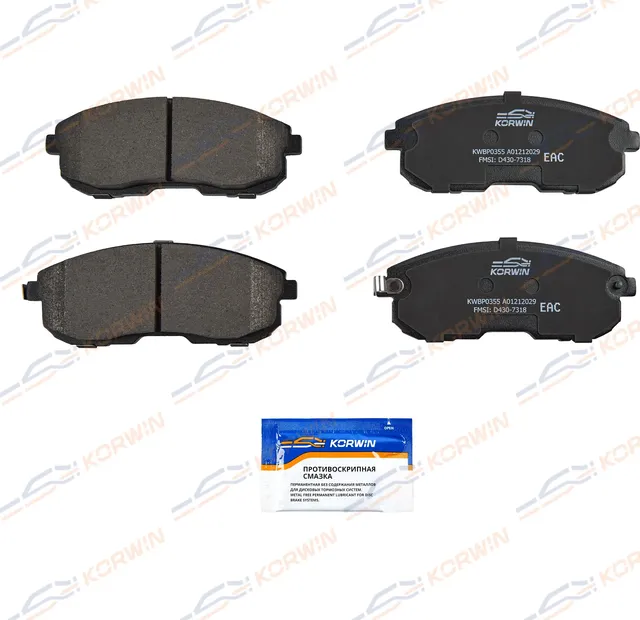 Колодки тормозные перед. Nissan Juke (F15) 10-/Teana 03-/Tiida/Suzuki SX4 06 (Korwin). Артикул KWBP0355