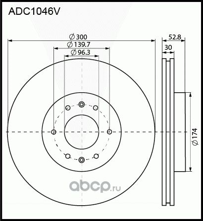 Диск тормозной HYUNDAI Starex H-1 (07-) передний ALLIED NIPPON. Артикул ADC1046V
