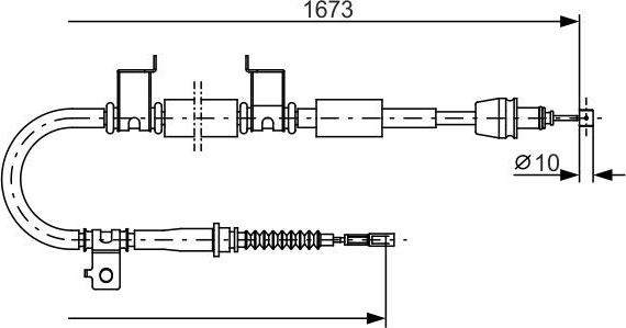 Трос ручника (тросик ручного тормоза) Bosch задний правый для Kia Proceed I 2008-2012. Артикул 1 987 482 362