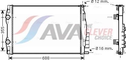 Радиатор охлаждения двигателя AVA для Renault Grand Scenic II 2004-2009. Артикул RT2387