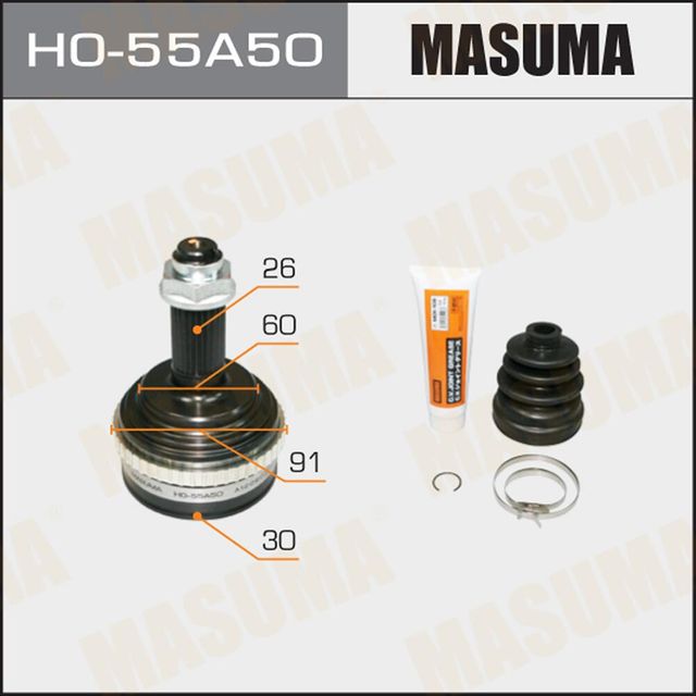 Шрус наружный (граната) Masuma передний для Honda Stream I 2001-2006. Артикул HO-55A50