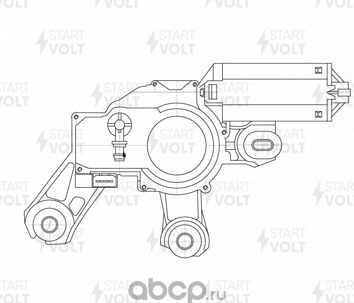 Мотор стеклоочистителя (моторчик дворников) StartVOLT. Артикул VWB 1804