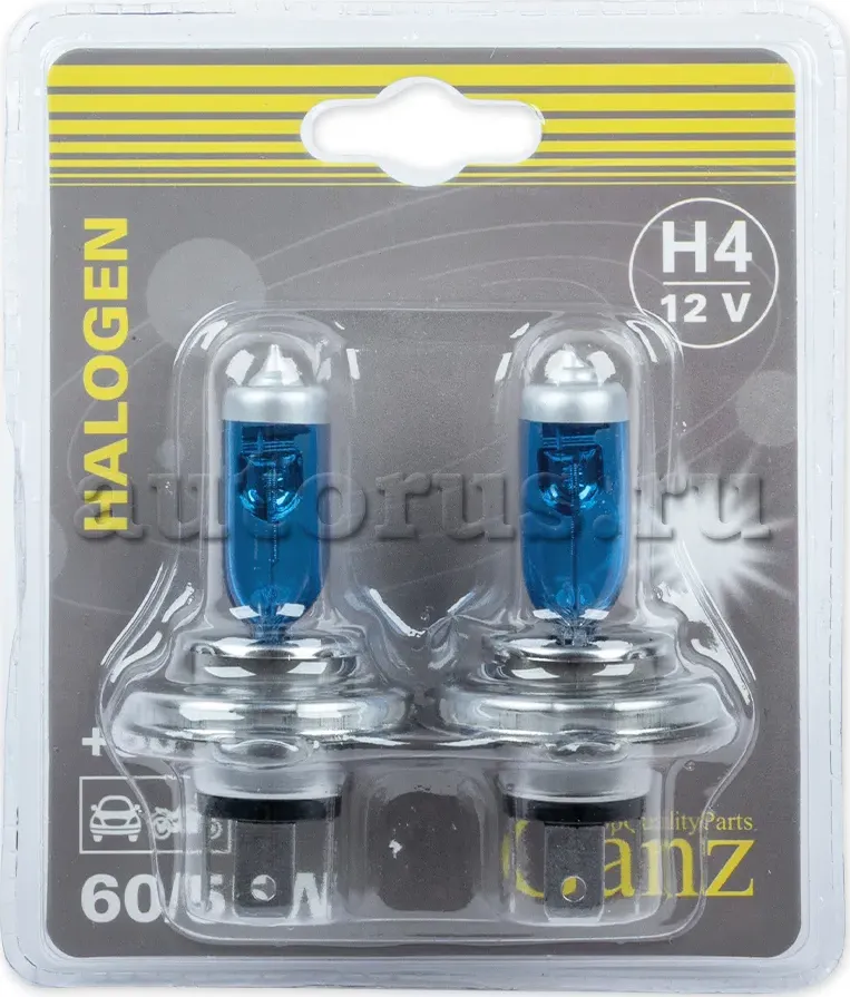 Лампа 12V H4 60/55W P43t +50% блистер (2шт.) GANZ. Артикул GIP06053