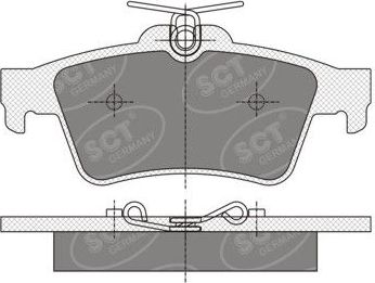 Тормозные колодки SCT-Germany задние для Volvo C30 I 2006-2012. Артикул SP357