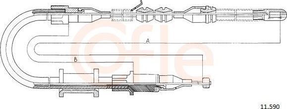Трос ручника (тросик ручного тормоза) Cofle задний правый для Opel Ascona C 1981-1988. Артикул 11.590