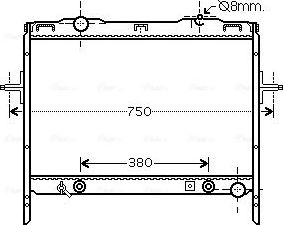 Радиатор охлаждения двигателя AVA для Kia Sorento I 2002-2006. Артикул KAA2058