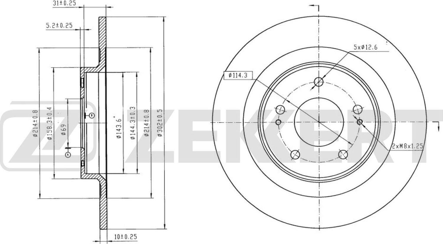 Тормозной диск Zekkert. Артикул BS-5835B