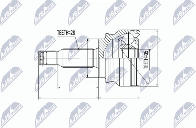 Шрус внутренний (граната) NTY. Артикул NPZ-MS-036
